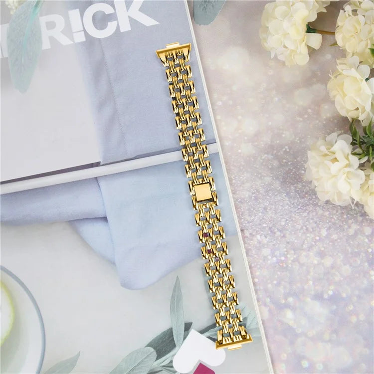 For Huawei Watch Fit 3 Hollow 5-Bead Watch Band Metal Wrist Strap Replacement