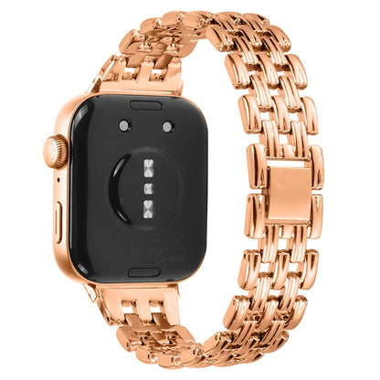 For Huawei Watch Fit 3 Hollow 5-Bead Watch Band Metal Wrist Strap Replacement