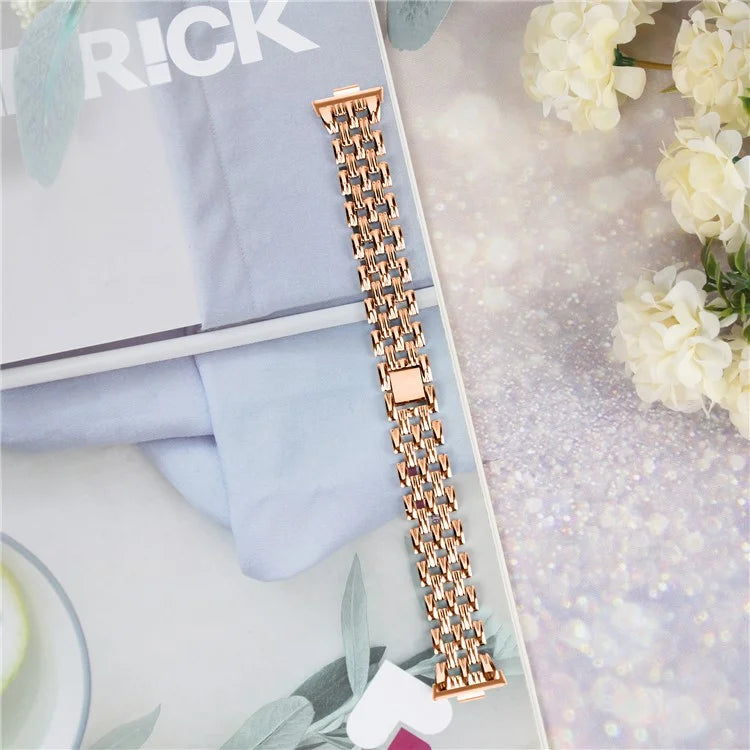 For Huawei Watch Fit 3 Hollow 5-Bead Watch Band Metal Wrist Strap Replacement