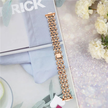 For Huawei Watch Fit 3 Hollow 5-Bead Watch Band Metal Wrist Strap Replacement