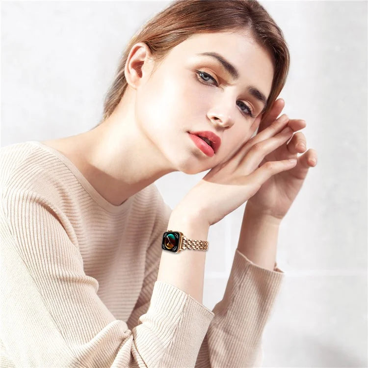 For Huawei Watch Fit 3 Hollow 5-Bead Watch Band Metal Wrist Strap Replacement