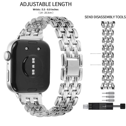 For Huawei Watch Fit 3 Hollow 5-Bead Watch Band Metal Wrist Strap Replacement