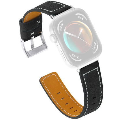 For Huawei Watch Fit 3 Watch Strap Stitching Lines Genuine Cow Leather Wrist Band