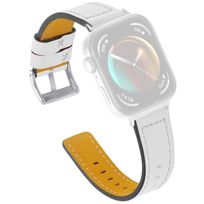 For Huawei Watch Fit 3 Watch Strap Stitching Lines Genuine Cow Leather Wrist Band