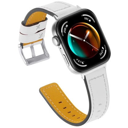 For Huawei Watch Fit 3 Watch Strap Stitching Lines Genuine Cow Leather Wrist Band