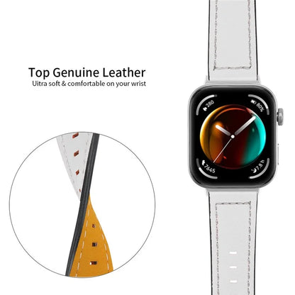 For Huawei Watch Fit 3 Watch Strap Stitching Lines Genuine Cow Leather Wrist Band