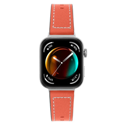For Huawei Watch Fit 3 Watch Strap Stitching Lines Genuine Cow Leather Wrist Band