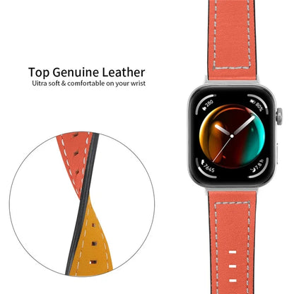 For Huawei Watch Fit 3 Watch Strap Stitching Lines Genuine Cow Leather Wrist Band