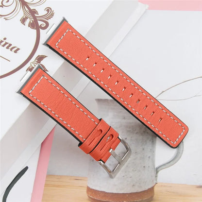 For Huawei Watch Fit 3 Watch Strap Stitching Lines Genuine Cow Leather Wrist Band