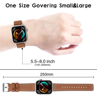 For Huawei Watch Fit 3 Watch Strap Stitching Lines Genuine Cow Leather Wrist Band