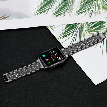 For Apple Watch Series 10 42mm / 9 8 7 41mm / SE (2023) SE (2022) SE 6 5 4 40mm / 3 2 1 38mm S Pattern Metal Strap
