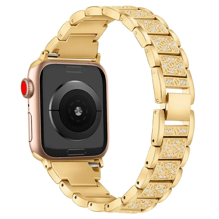 For Apple Watch Series 10 42mm / 9 8 7 41mm / SE (2023) SE (2022) SE 6 5 4 40mm / 3 2 1 38mm S Pattern Metal Strap