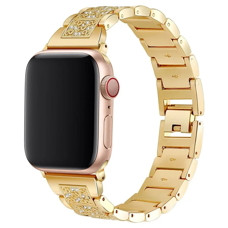 For Apple Watch Series 10 42mm / 9 8 7 41mm / SE (2023) SE (2022) SE 6 5 4 40mm / 3 2 1 38mm S Pattern Metal Strap