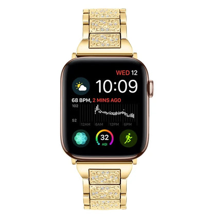 For Apple Watch Series 10 42mm / 9 8 7 41mm / SE (2023) SE (2022) SE 6 5 4 40mm / 3 2 1 38mm S Pattern Metal Strap