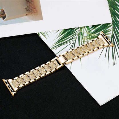 For Apple Watch Series 10 42mm / 9 8 7 41mm / SE (2023) SE (2022) SE 6 5 4 40mm / 3 2 1 38mm S Pattern Metal Strap