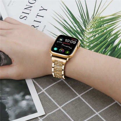For Apple Watch Series 10 42mm / 9 8 7 41mm / SE (2023) SE (2022) SE 6 5 4 40mm / 3 2 1 38mm S Pattern Metal Strap