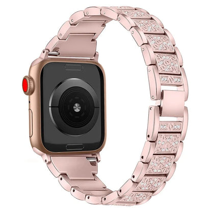 For Apple Watch Series 10 42mm / 9 8 7 41mm / SE (2023) SE (2022) SE 6 5 4 40mm / 3 2 1 38mm S Pattern Metal Strap