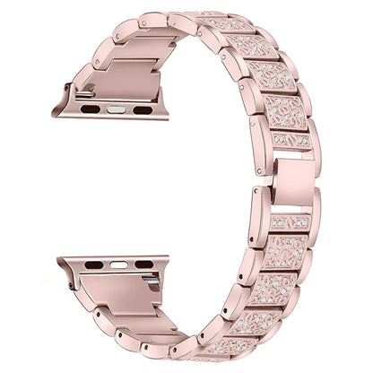 For Apple Watch Series 10 42mm / 9 8 7 41mm / SE (2023) SE (2022) SE 6 5 4 40mm / 3 2 1 38mm S Pattern Metal Strap