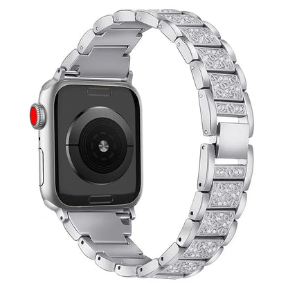 For Apple Watch Series 10 42mm / 9 8 7 41mm / SE (2023) SE (2022) SE 6 5 4 40mm / 3 2 1 38mm S Pattern Metal Strap