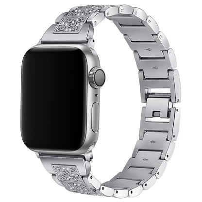 For Apple Watch Series 10 42mm / 9 8 7 41mm / SE (2023) SE (2022) SE 6 5 4 40mm / 3 2 1 38mm S Pattern Metal Strap