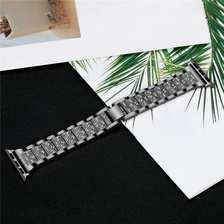 For Apple Watch 10 46mm / Ultra 2 / Ultra 49mm / 9 8 7 45mm / SE (2023) SE (2022) SE 6 5 4 44mm / 3 2 1 42mm S Pattern Metal Strap