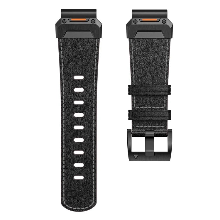 For Garmin Fenix 3 / 5 / 5X / 6X / 7X 26mm Universal Genuine Cow Leather Watch Band Replacement Strap