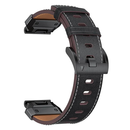 For Garmin Fenix 3 / 5 / 5X / 6X / 7X 22mm Universal Smart Watch Genuine Cow Leather Band Replacement Strap