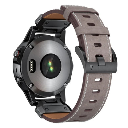 For Garmin Fenix 3 / 5 / 5X / 6X / 7X 22mm Universal Smart Watch Genuine Cow Leather Band Replacement Strap