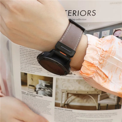 For Garmin Fenix 3 / 5 / 5X / 6X / 7X 22mm Universal Smart Watch Genuine Cow Leather Band Replacement Strap