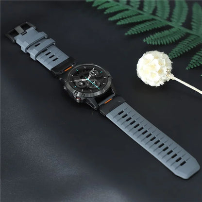 For Garmin Fenix 3 / 5 / 5X / 6X / 7X Smart Watch Replacement Strap 26mm Universal Fluorubber Wrist Band