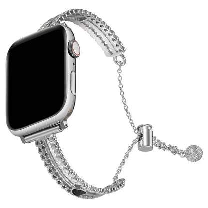 For Apple Watch Series 10 42mm / 9 8 7 41mm / SE (2023) SE (2022) SE 6 5 4 40mm / 3 2 1 38mm Copper Bracelet Zircon Love Heart Watch Strap