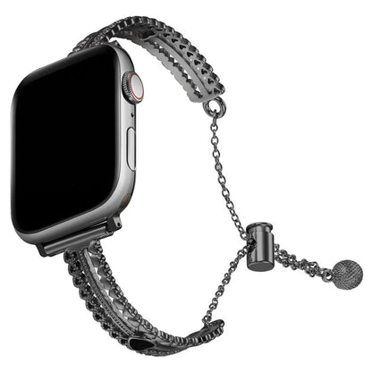 For Apple Watch Series 10 42mm / 9 8 7 41mm / SE (2023) SE (2022) SE 6 5 4 40mm / 3 2 1 38mm Copper Bracelet Zircon Love Heart Watch Strap