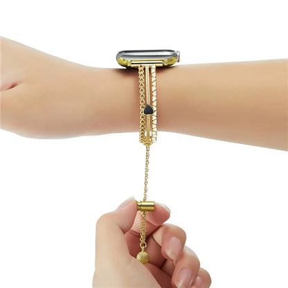 Copper Bracelet for Apple Watch 10 46mm / Ultra 2 / Ultra 49mm / 9 8 7 45mm / SE (2023) SE (2022) SE 6 5 4 44mm / 3 2 1 42mm Zircon Decor Strap