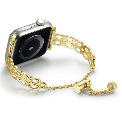 For Apple Watch Series 10 42mm / 9 8 7 41mm / SE (2023) SE (2022) SE 6 5 4 40mm / 3 2 1 38mm Copper Band Oval Rings Design Watch Strap