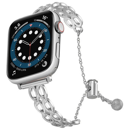 For Apple Watch Series 10 42mm / 9 8 7 41mm / SE (2023) SE (2022) SE 6 5 4 40mm / 3 2 1 38mm Copper Band Oval Rings Design Watch Strap
