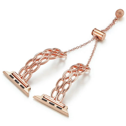 For Apple Watch Series 10 42mm / 9 8 7 41mm / SE (2023) SE (2022) SE 6 5 4 40mm / 3 2 1 38mm Copper Band Oval Rings Design Watch Strap