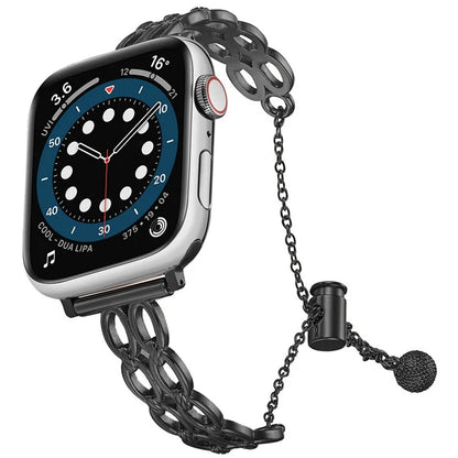 For Apple Watch Series 10 42mm / 9 8 7 41mm / SE (2023) SE (2022) SE 6 5 4 40mm / 3 2 1 38mm Copper Band Oval Rings Design Watch Strap