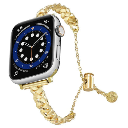 For Apple Watch Series 10 42mm / 9 8 7 41mm / SE (2023) SE (2022) SE 6 5 4 40mm / 3 2 1 38mm Glossy Copper Wrist Band X-Shape Watch Strap