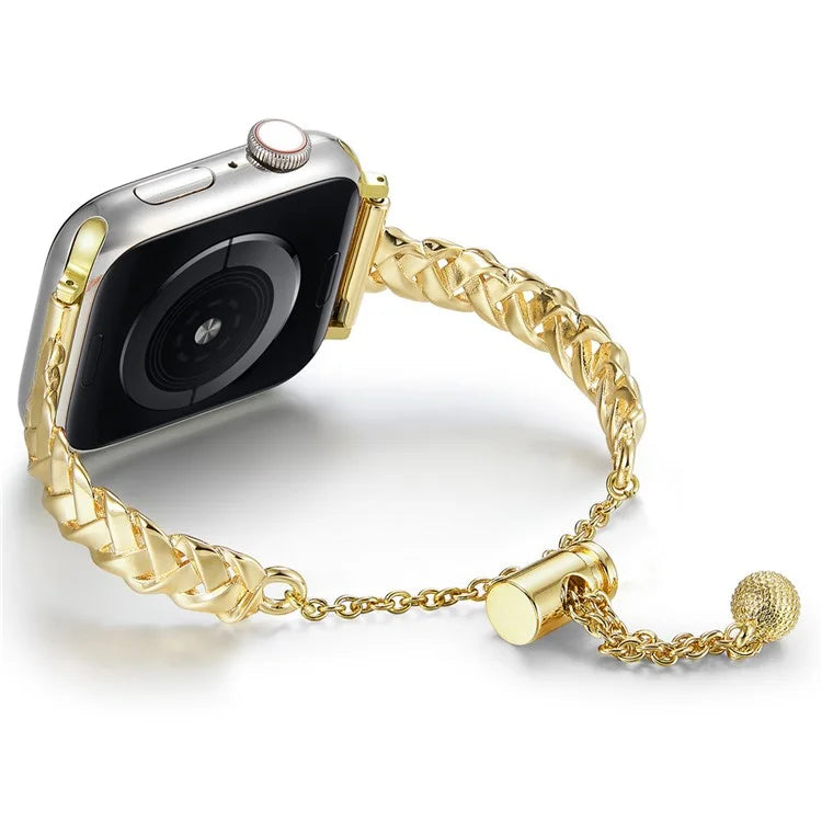 For Apple Watch Series 10 42mm / 9 8 7 41mm / SE (2023) SE (2022) SE 6 5 4 40mm / 3 2 1 38mm Glossy Copper Wrist Band X-Shape Watch Strap