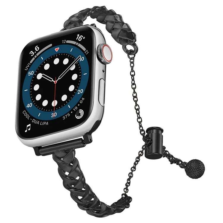 For Apple Watch Series 10 42mm / 9 8 7 41mm / SE (2023) SE (2022) SE 6 5 4 40mm / 3 2 1 38mm Glossy Copper Wrist Band X-Shape Watch Strap