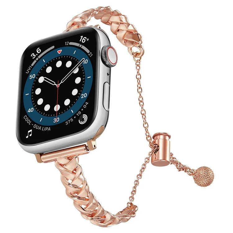 For Apple Watch 10 46mm / Ultra 2 / Ultra 49mm / 9 8 7 45mm / SE (2023) SE (2022) SE 6 5 4 44mm / 3 2 1 42mm Copper Bracelet X-Shape Design Strap