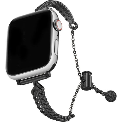 For Apple Watch 10 46mm / Ultra 2 / Ultra 49mm / 9 8 7 45mm / SE (2023) SE (2022) SE 6 5 4 44mm / 3 2 1 42mm Copper Bracelet Feather Design Strap
