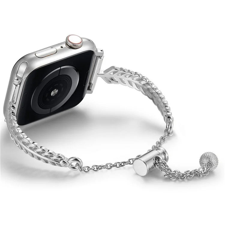 For Apple Watch 10 46mm / Ultra 2 / Ultra 49mm / 9 8 7 45mm / SE (2023) SE (2022) SE 6 5 4 44mm / 3 2 1 42mm Copper Bracelet Feather Design Strap