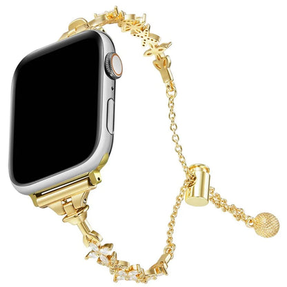 For Apple Watch 10 46mm / Ultra 2 / Ultra 49mm / 9 8 7 45mm / SE (2023) SE (2022) SE 6 5 4 44mm / 3 2 1 42mm Four-Leaf Clover Copper Watch Strap