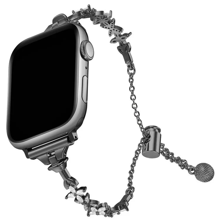 For Apple Watch 10 46mm / Ultra 2 / Ultra 49mm / 9 8 7 45mm / SE (2023) SE (2022) SE 6 5 4 44mm / 3 2 1 42mm Four-Leaf Clover Copper Watch Strap