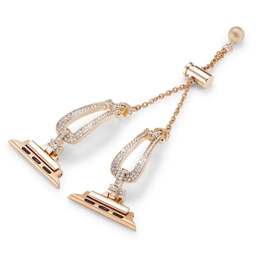 For Apple Watch Series 10 42mm / 9 8 7 41mm / SE (2023) SE (2022) SE 6 5 4 40mm / 3 2 1 38mm Rhinestone Decor Bracelet U-Shape Zinc Alloy Watch Strap