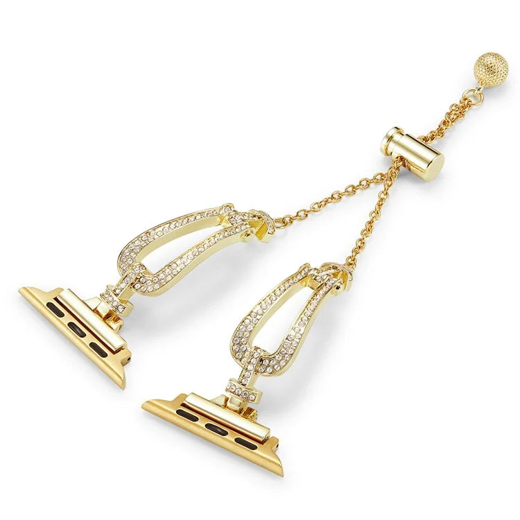 For Apple Watch Series 10 42mm / 9 8 7 41mm / SE (2023) SE (2022) SE 6 5 4 40mm / 3 2 1 38mm Rhinestone Decor Bracelet U-Shape Zinc Alloy Watch Strap