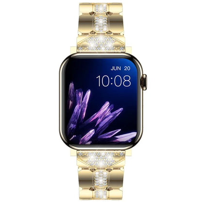 For Apple Watch Series 10 42mm / 9 8 7 41mm / SE (2023) SE (2022) SE 6 5 4 40mm / 3 2 1 38mm Stylish Rhinestones Decor Zinc Alloy Watch Band