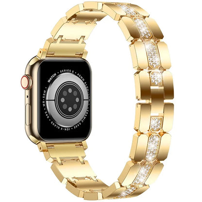 Zinc Alloy Band for Apple Watch 10 46mm / Ultra 2 / Ultra 49mm / 9 8 7 45mm / SE (2023) SE (2022) SE 6 5 4 44mm / 3 2 1 42mm Rhinestones Decor Strap