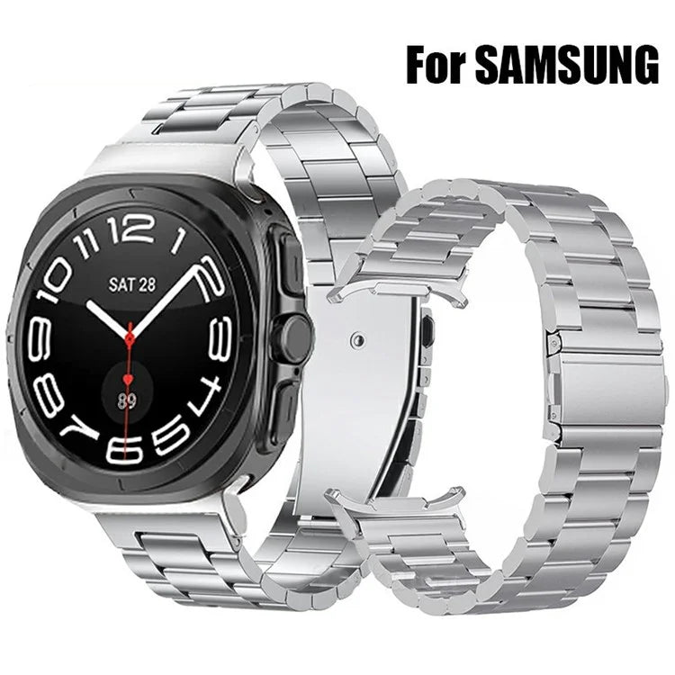For Samsung Galaxy Watch Ultra 47mm 3-Bead Titanium Alloy Strap Replacement Watch Band